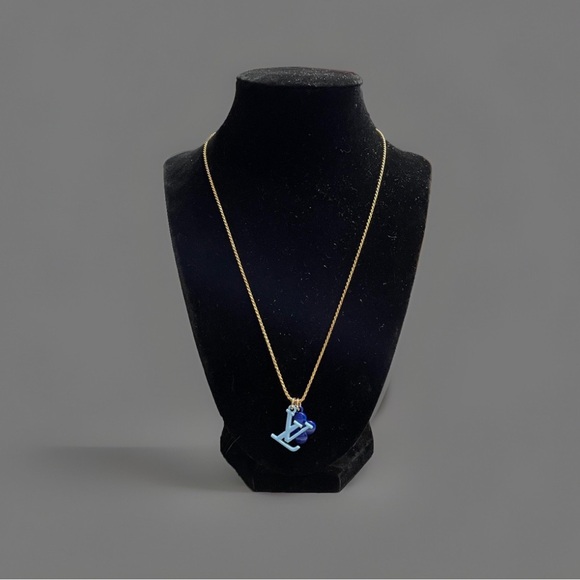 Upcycled Louis Vuitton Zipper Pulls and LV Charms on GP Silver 925 Necklace - Picture 3 of 9